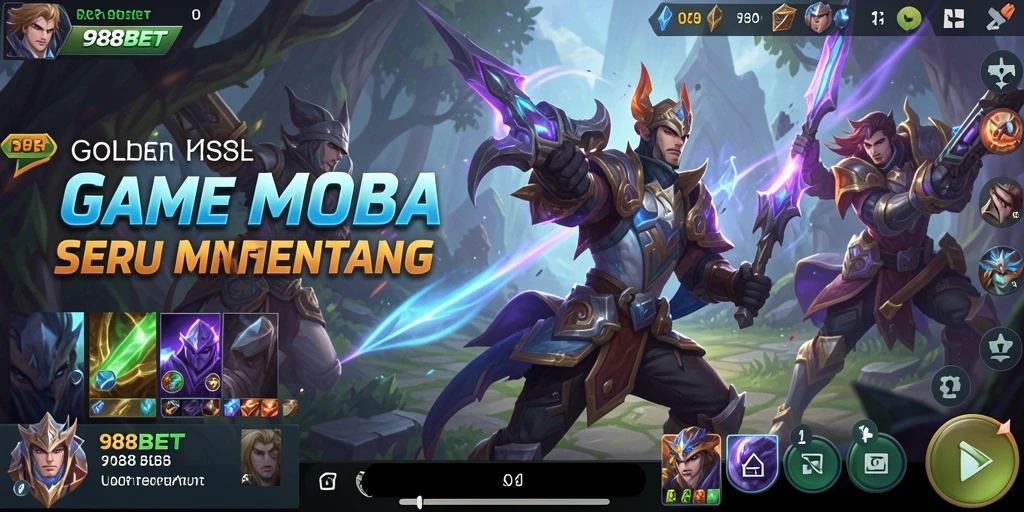 Tampilan gameplay seru di 988BET dengan aksi MOBA yang menegangkan.