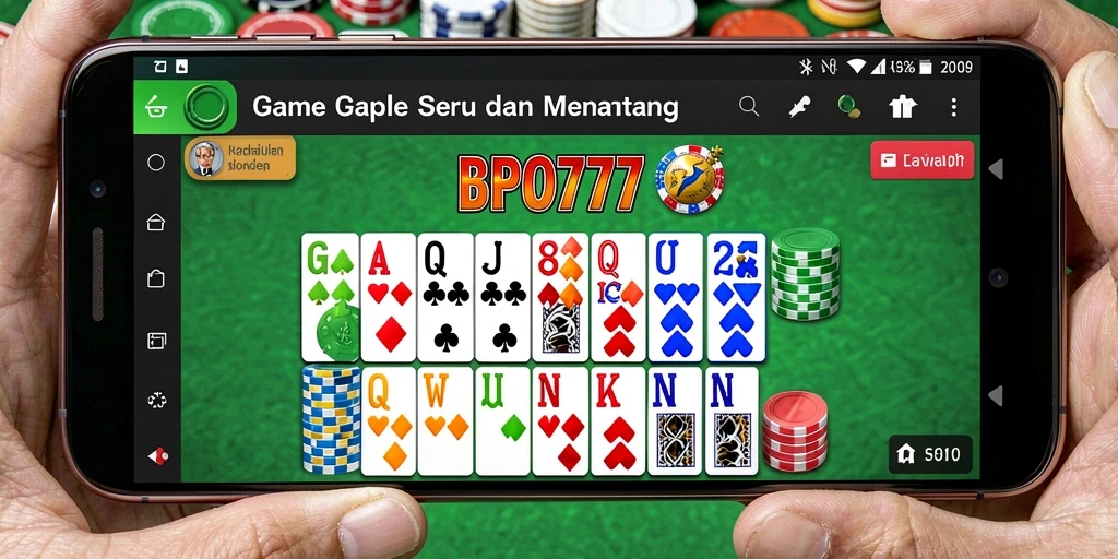 Tampilan gameplay BPO777 yang menarik saat bermain Gaple.
