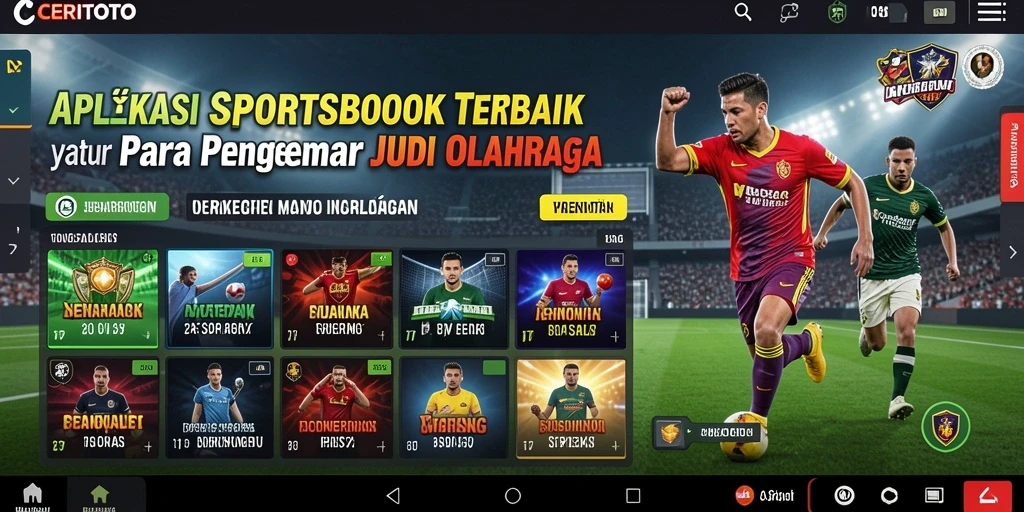 Tampilan antarmuka yang menarik dan informatif dari aplikasi CERITOTO Sportsbook.