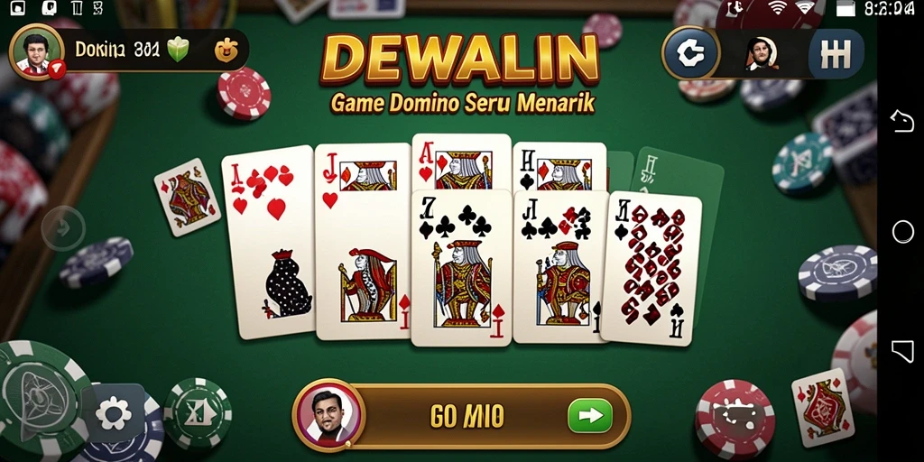 Screenshot utama DEWALIN menampilkan gameplay seru Domino.