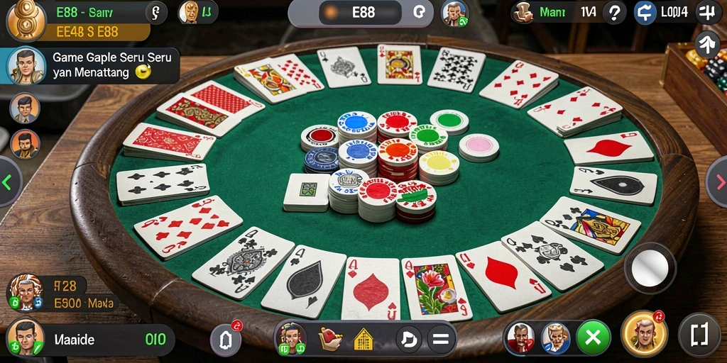 Screenshot E88 menampilkan gameplay Gaple yang seru.