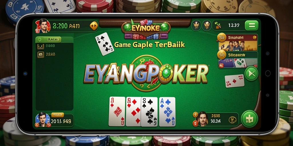 Tampilan menarik dari gameplay Gaple di EYANGPOKER.