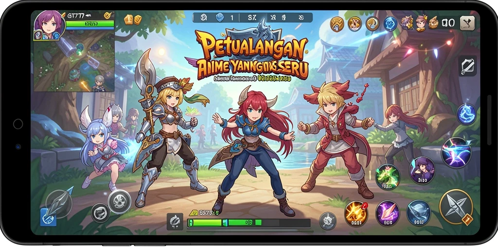Gameplay seru dengan karakter anime yang menarik.