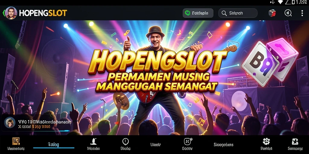 Tampilan gameplay HOPENGSLOT yang penuh semangat musik.