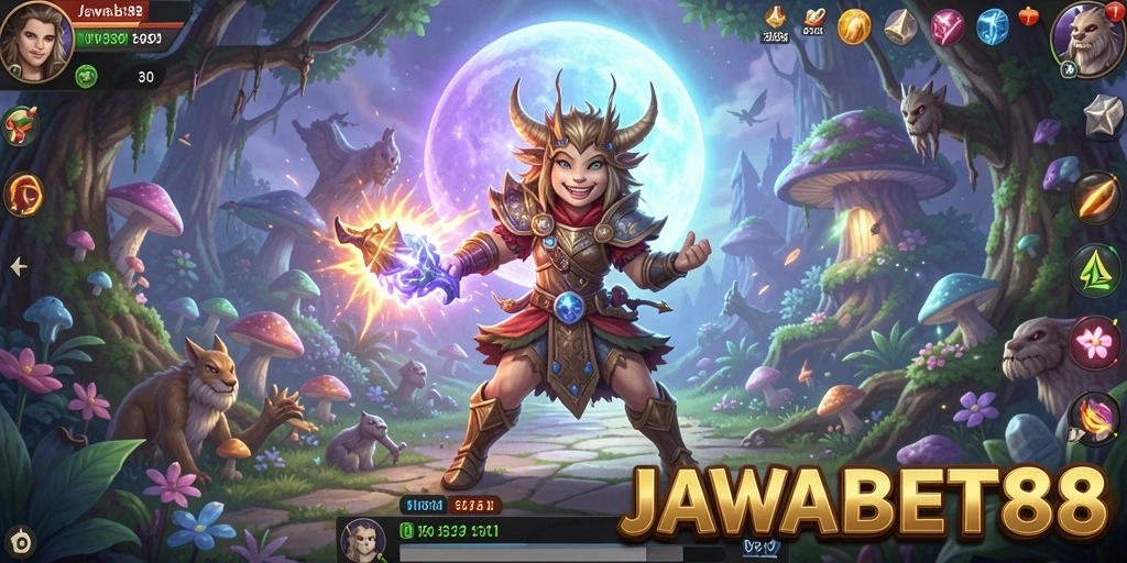 Screenshot gameplay JAWABET88 menunjukkan aksi petualangan yang seru.
