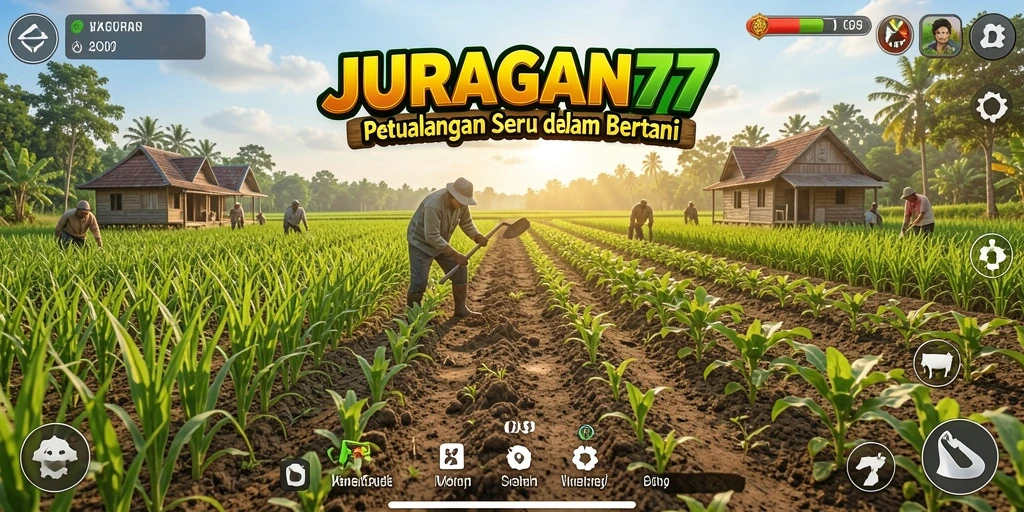 Tampilan gameplay seru dari JURAGAN77 dalam aktivitas pertanian.