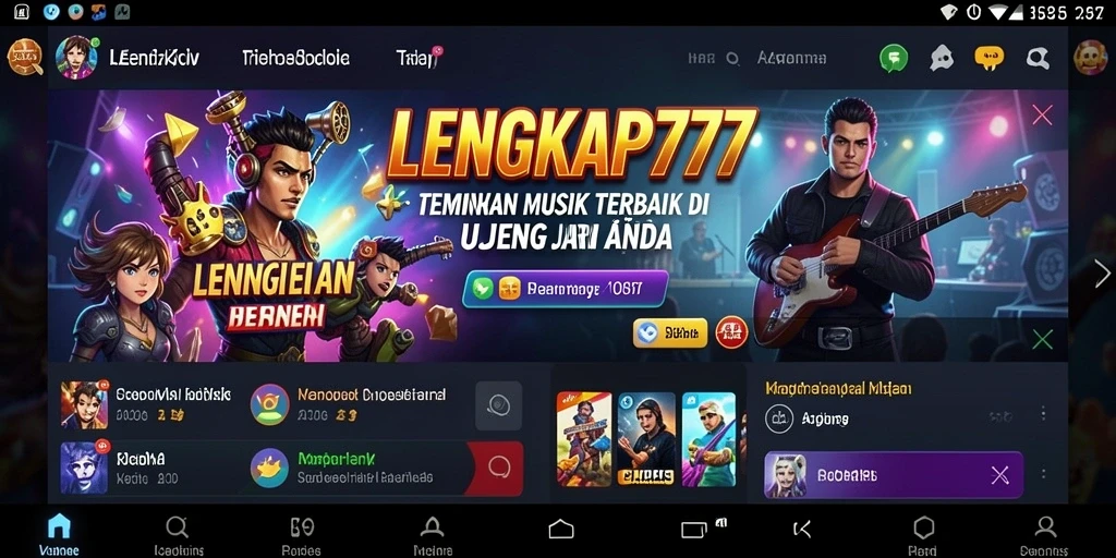 Screenshot gameplay LENGKAP777 yang menunjukkan berbagai tantangan musik.
