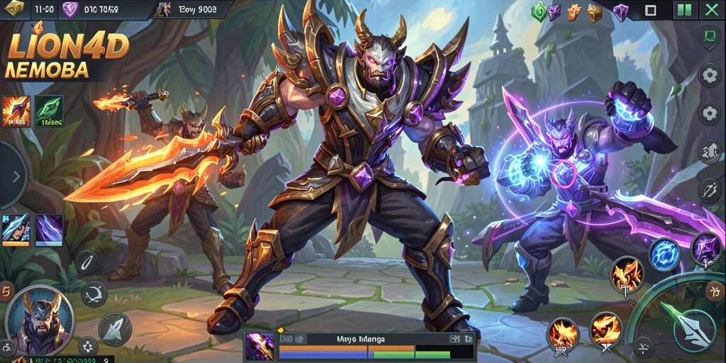 Gameplay seru dan mendebarkan dalam LION4D MOBA.