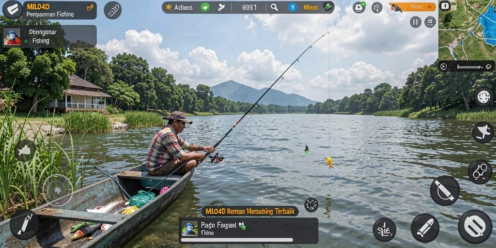Tampilan gameplay <strong>MILO4D</strong> yang menakjubkan saat menangkap ikan.