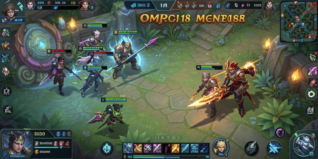 Tampilan seru gameplay MOBA dalam OMPONG188.