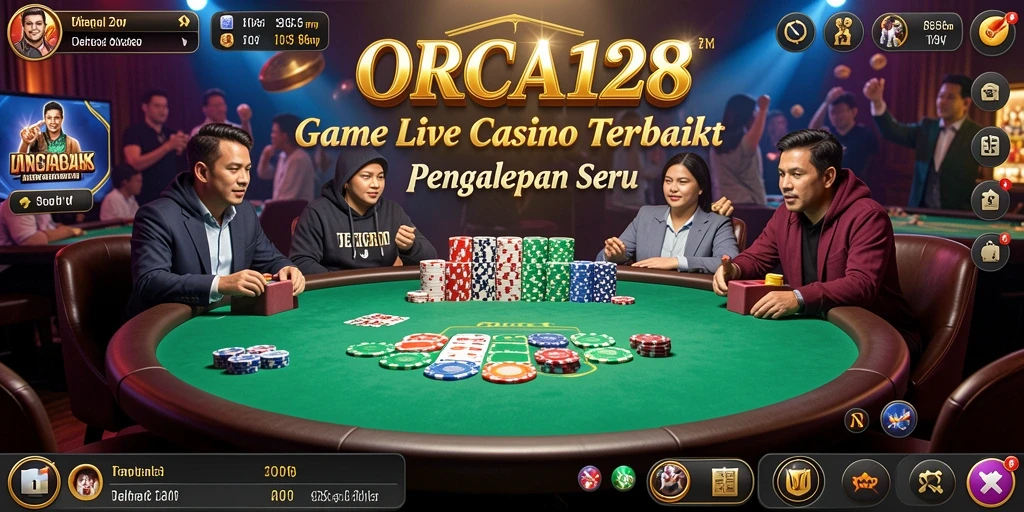 Gameplay Live Casino di ORCA128 dengan dealer langsung yang profesional.