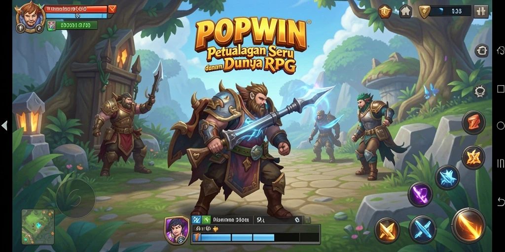 Screenshot menampilkan aksi seru dalam game RPG POPWIN.