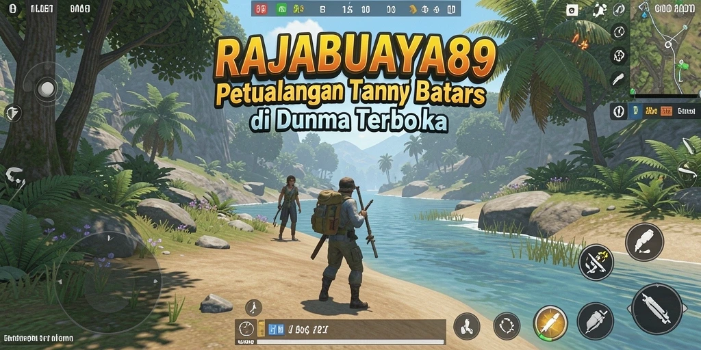 Screenshot dari gameplay RAJABUAYA89 yang menampilkan eksplorasi dunia terbuka.