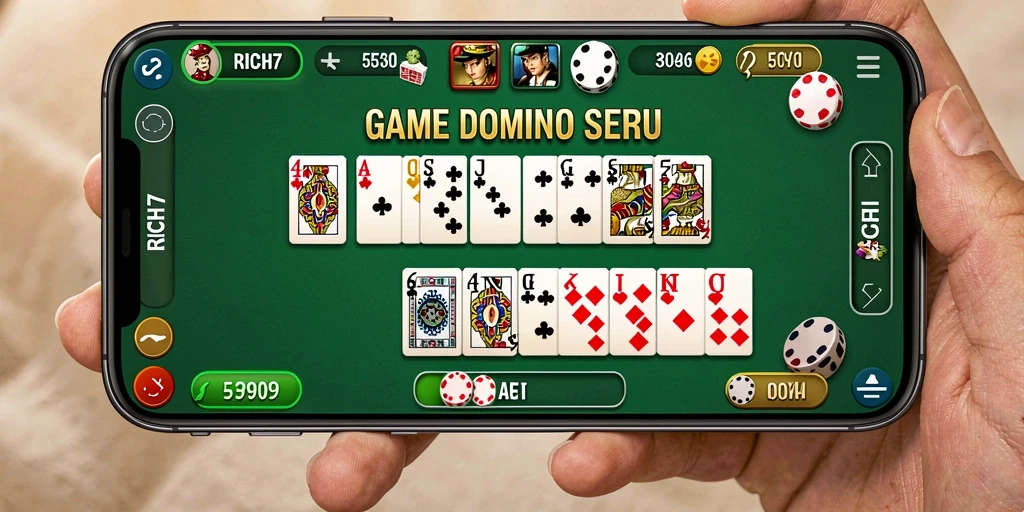 Gameplay RICH7 yang seru dan interaktif di layar.