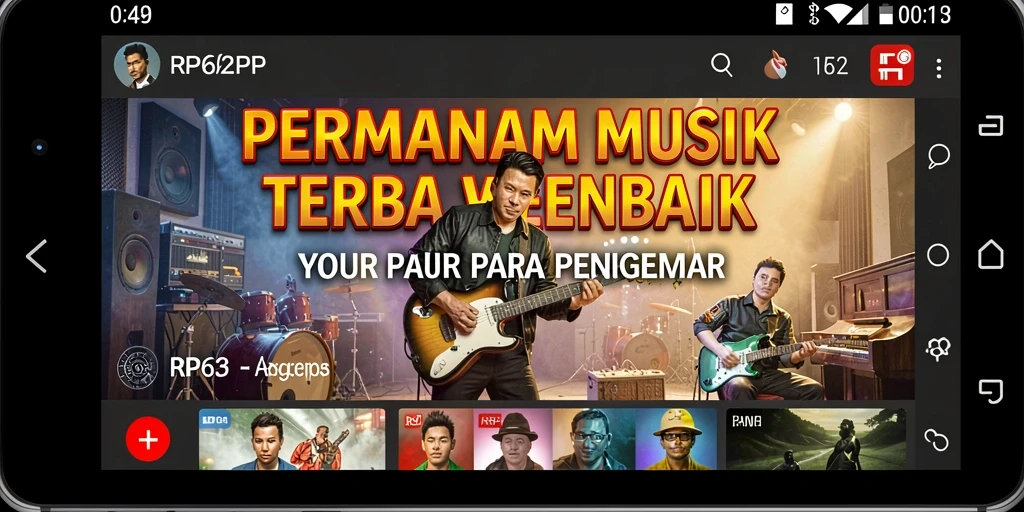 Screenshot gameplay RP62RP dengan berbagai tantangan musik.