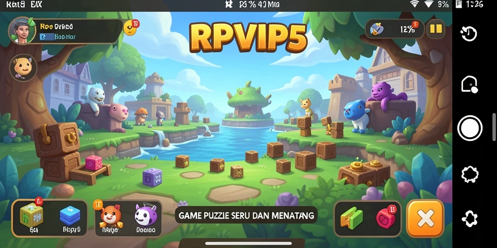 Screenshot RPVIP5 menunjukkan gameplay Puzzle yang interaktif dan menarik.