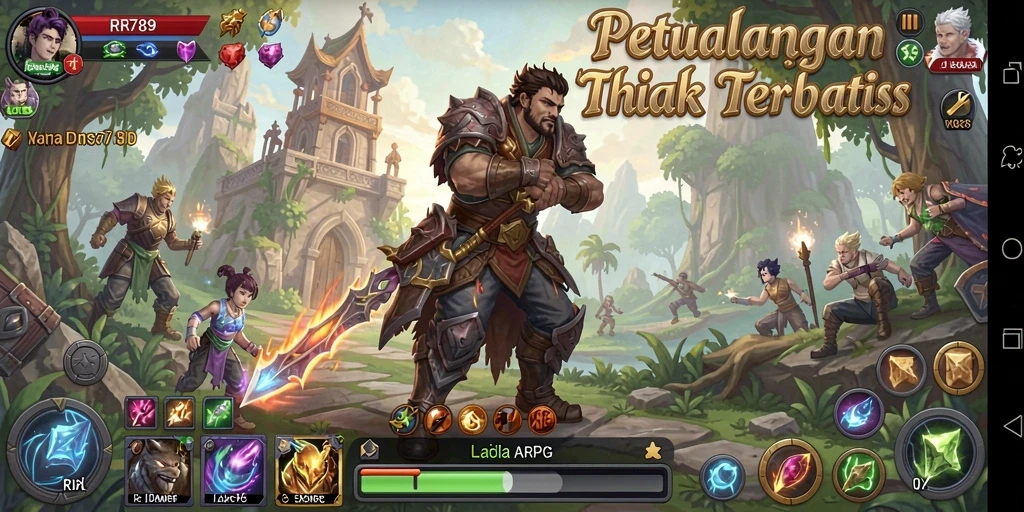 Screenshot gameplay RR789 yang menampilkan pertempuran epik dalam dunia ARPG.