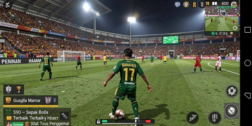 Screenshot S80 menunjukkan aksi seru dalam pertandingan sepak bola.
