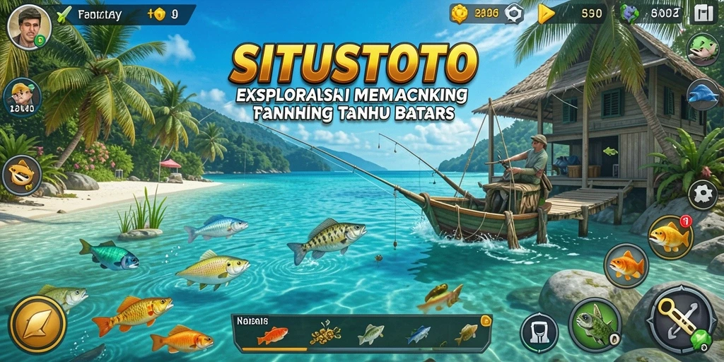 Tampilan gameplay seru dari SITUSTOTO saat memancing di danau.