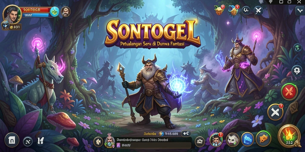 Screenshot gameplay SONTOGEL menunjukkan pertarungan epik dan eksplorasi dunia yang menakjubkan.